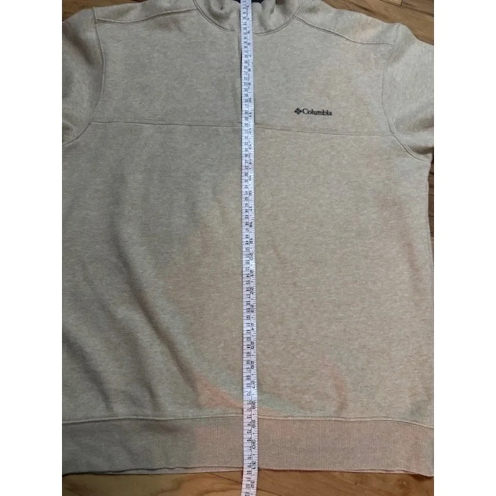 Columbia Pullover Mens XL Tan Heather Quarter Zip Mock Neck Long Sleeve Fleece‎